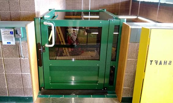 Green Vertical Wheelchair Lift